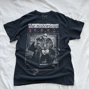 the notorious B.I.G. Men's Graphic Black Crew Neck Cotton T-Shirt M Short Sleeve